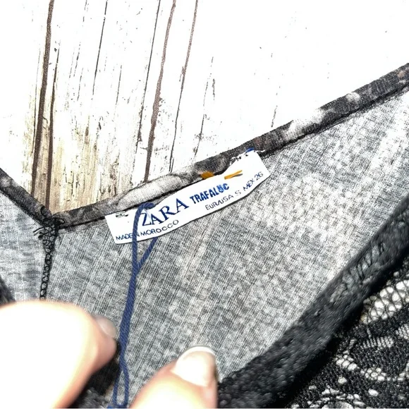 Zara Snake Skin Printed Lace Feminine Tank Small - Picture 5 of 5